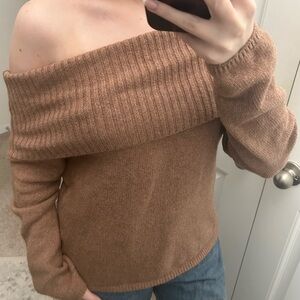 Old Navy Off-Shoulder Brown Sweater